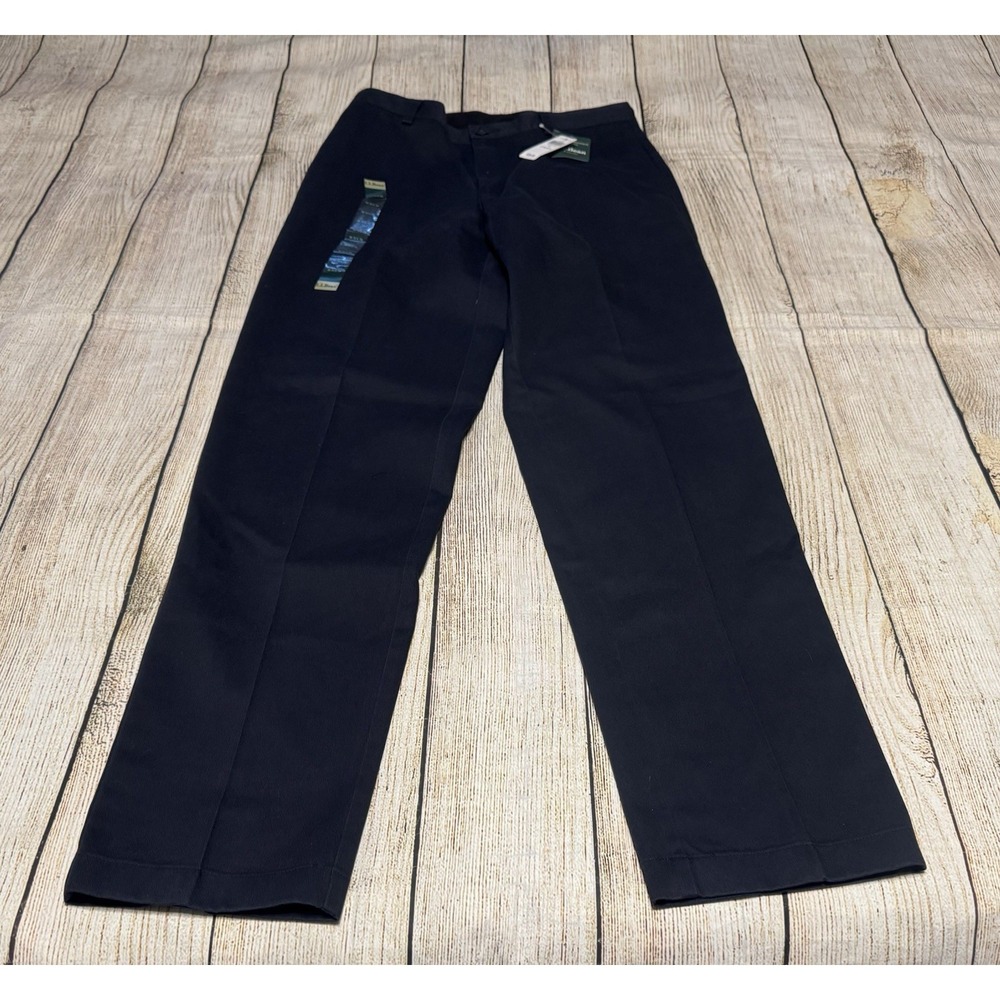 NWT LL Bean Classic Fit Navy Blue Flat Front Wrinkle Resistant Pants 31 x 34 Tb8